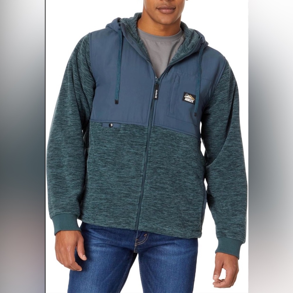 Hurley Teal Hooded Performance Jacket